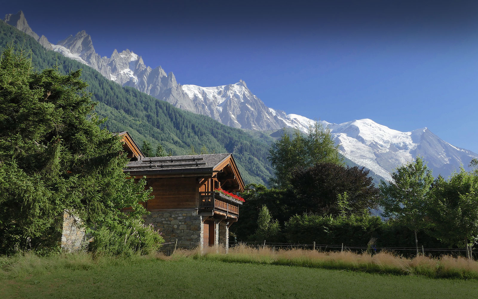 at the foot  of the Mont-Blanc